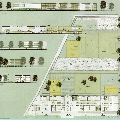 Bild Städtebaulicher Ideen- und Realisierungswettbewerb Grundschule mit Kindertagesheim, Referenz Projekt für Kurt Holley, Dipl. Ing. Architekt, Landschaftsarchitekt und Stadtplaner, BA